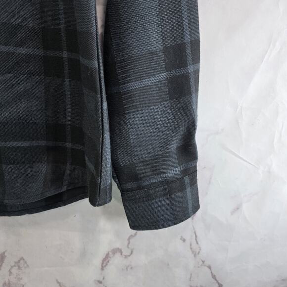 Dixxon Flannel Shirt Womens Small Black Plaid Button Up The 45 Long Sleeve Poly - Picture 4 of 14